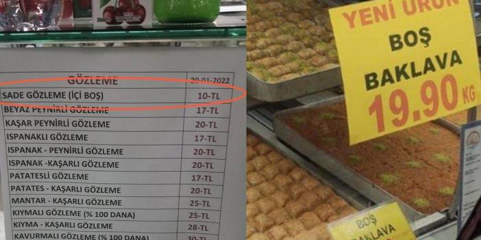 Boş baklavadan sonra şimdi de 'boş gözleme'