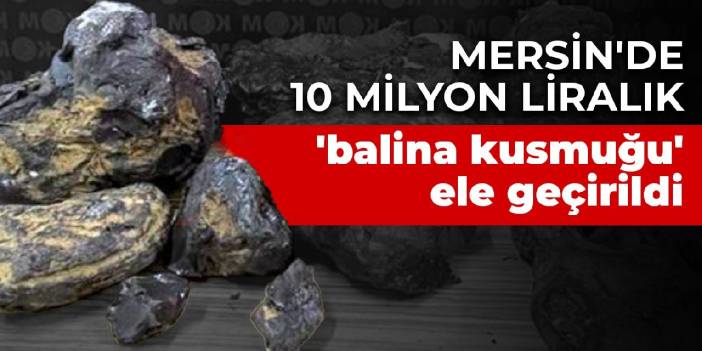 Mersin'de 10 milyon liralık 'balina kusmuğu' ele geçirildi