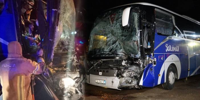 Yolcu otobüsü ile iki TIR çarpıştı: Yaralılar var