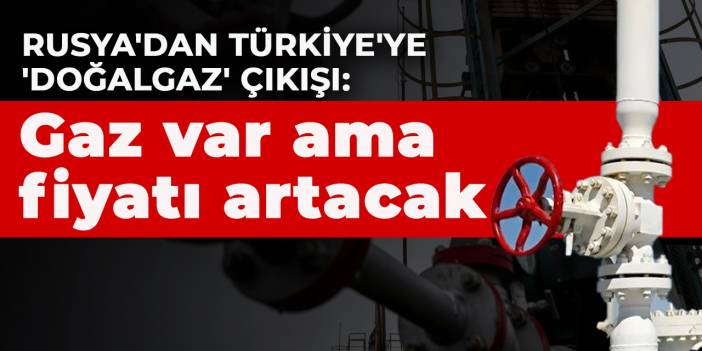 Rusya'dan Türkiye'ye 'doğalgaz' çıkışı: Gaz var ama fiyatı artacak