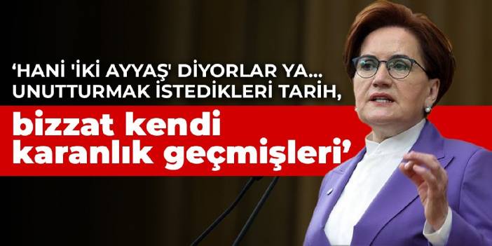 Akşener: Hani 'iki ayyaş' diyorlar ya… Unutturmak istedikleri tarih, bizzat kendi karanlık geçmişleri