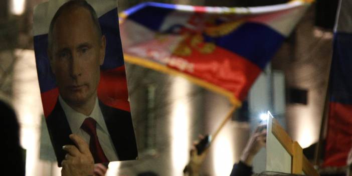 Sırbistan'da 'Z' harfleriyle Rusya'ya destek gösterisi