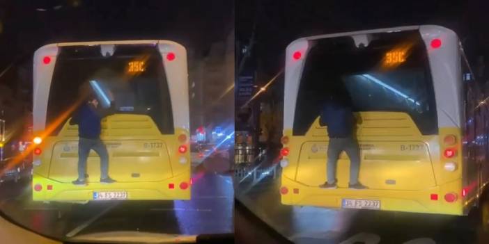 Otobüs arkasında 'örümcek adam' yolculuğu