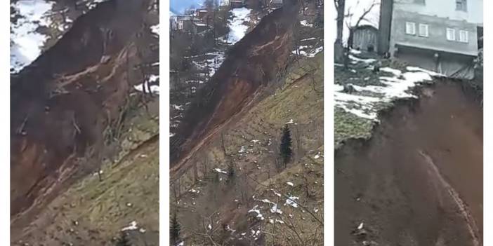 Trabzon’da heyelan: 2 katlı bina boşaltıldı