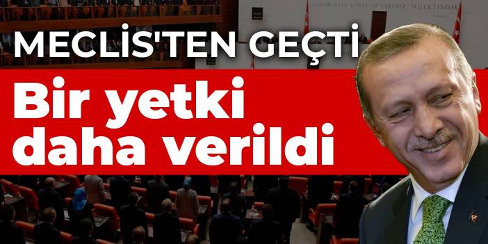 Düzenleme Meclis'ten geçti! Erdoğan’a bir yetki daha verildi