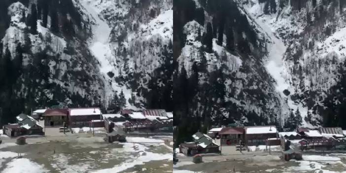 Ayder'de çığ düşme anı kamerada