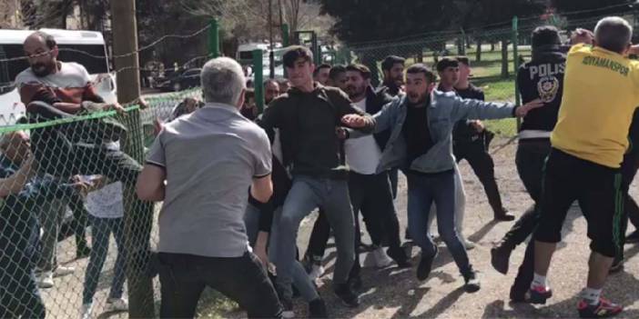 Amatör ligde sopalı kavga