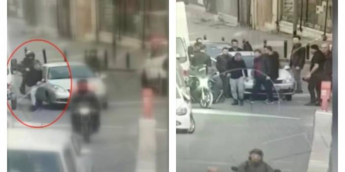 Kendisine çarpan otomobilin sürücüsünü döven yaya tutuklandı