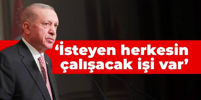 Erdoğan: İsteyen herkesin çalışacak işi var