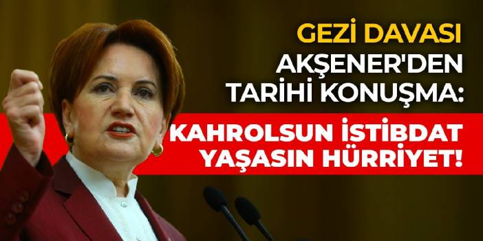 Akşener'den Gezi davası hakkında tarihi konuşma: Kahrolsun istibdat, kahrolsun zulüm, yaşasın hürriyet!