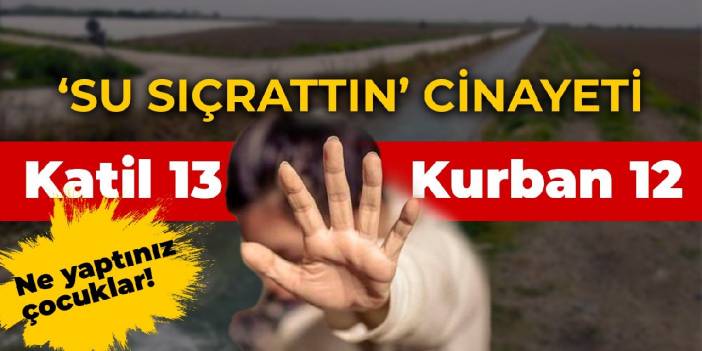 'Su sıçrattın' cinayeti: Katil 13, kurban 12 yaşında