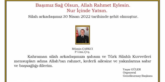 Pençe-Kilit Operasyonu'ndan acı haber: Uzman çavuş şehit