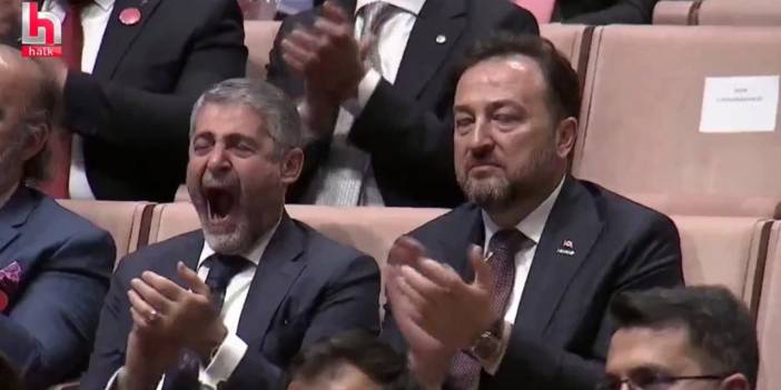 Erdoğan konuşurken Nebati esnedi