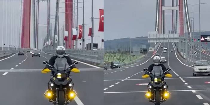 İstanbul Valisi köprüden motosikletiyle geçti