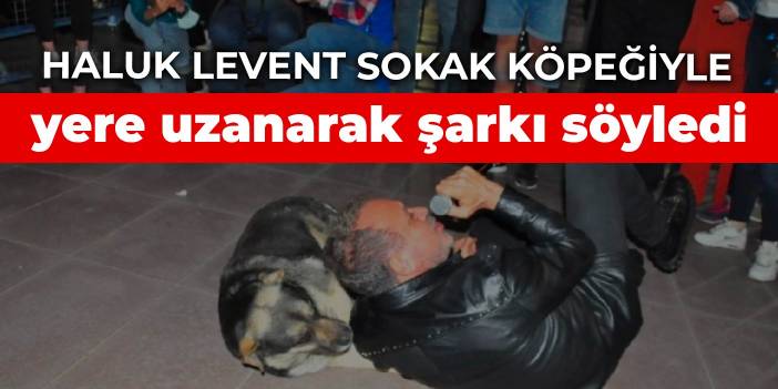 Haluk Levent sokak köpeğiyle yere uzanarak şarkı söyledi