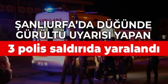 Şanlıurfa’da düğünde gürültü uyarısı yapan 3 polis saldırıda yaralandı