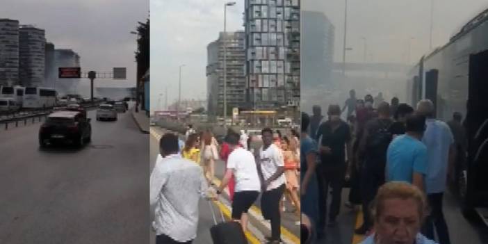 Metrobüste korkutan yangın
