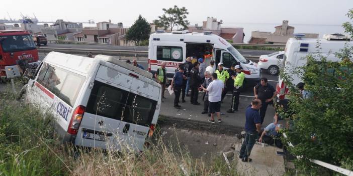 Tekirdağ'da işçi servisi devrildi: 5 yaralı