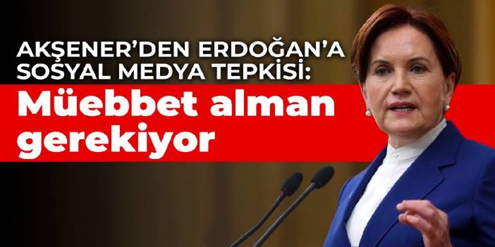 Akşener’den Erdoğan’a sosyal medya tepkisi: Müebbet alman gerekiyor