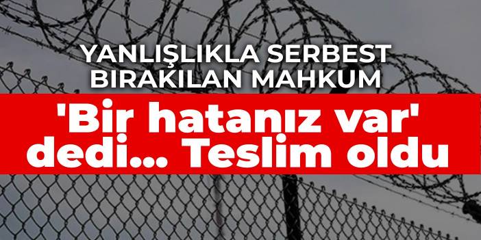 Yanlışlıkla serbest bırakılan mahkum 'Bir hatanız var' dedi... Teslim oldu