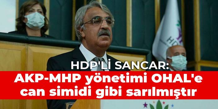 HDP'li Sancar: AKP-MHP yönetimi OHAL'e can simidi gibi sarılmıştır