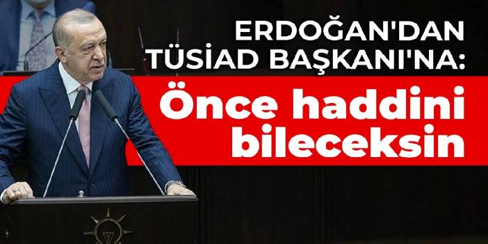 Erdoğan'dan TÜSİAD Başkanı'na: Önce haddini bileceksin