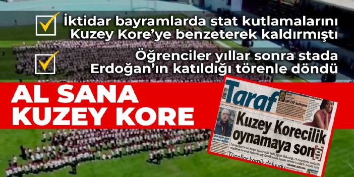 Öğrenciler stadlara böyle döndü: Al sana Kuzey Kore