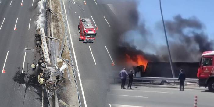 Sürüklenen TIR alev aldı: Sürücü yanarak hayatını kaybetti