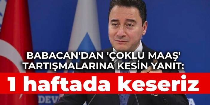 Babacan'dan 'çoklu maaş' tartışmalarına kesin yanıt: 1 haftada keseriz