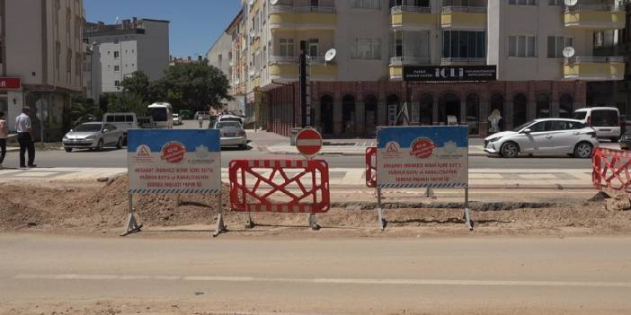 Aksaray'da esnaftan yol çalışması tepkisi