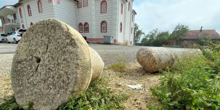 İş insanının evinin bahçesinde tarihi sütunlar bulundu