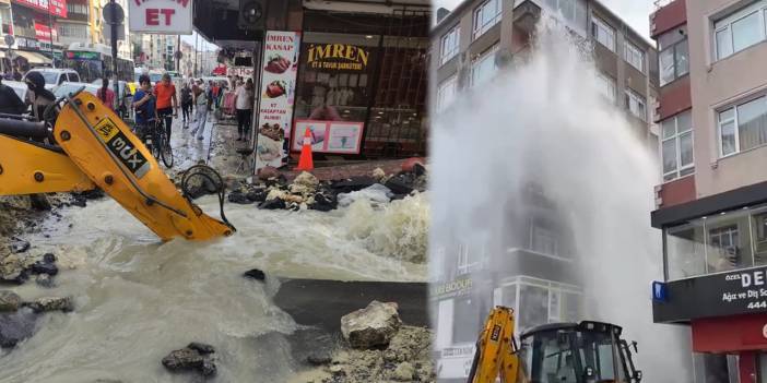 Bahçelievler’de ana isale hattı patladı, tazyikli su apartman boyu kadar yükseldi