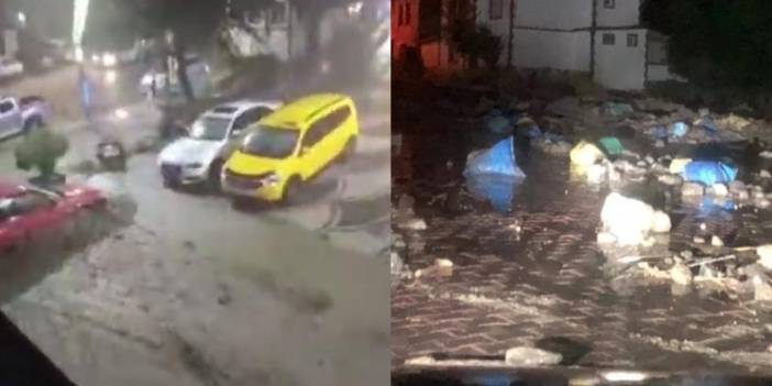 Sağanak nedeniyle kaya parçaları yollara düştü
