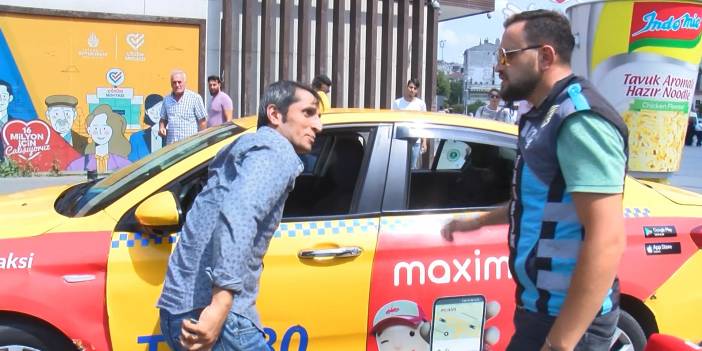 Taksi denetiminde pazarlık yapan şoföre suçüstü