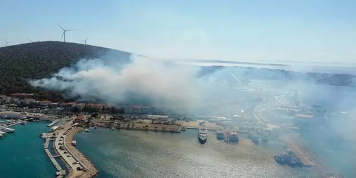 Çeşme'de sahildeki ormanlık alanda yangın