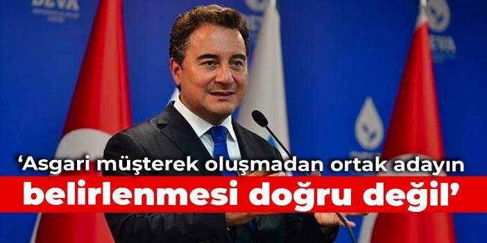 Babacan: Asgari müşterek oluşmadan ortak adayın belirlenmesi doğru değil