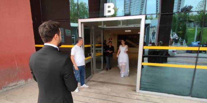 Sınava gelinliğiyle girdi