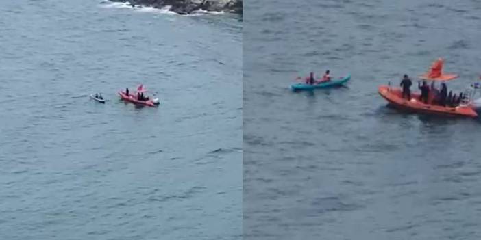 Şile'de kanocular denizde mahsur kaldı