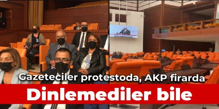 Sansür yasası Meclis''e geldi! AKP sıraları boş, gazeteciler protestoda