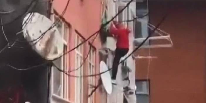3 katlı apartmana örümcek gibi tırmandı, 2. katta yakalandı