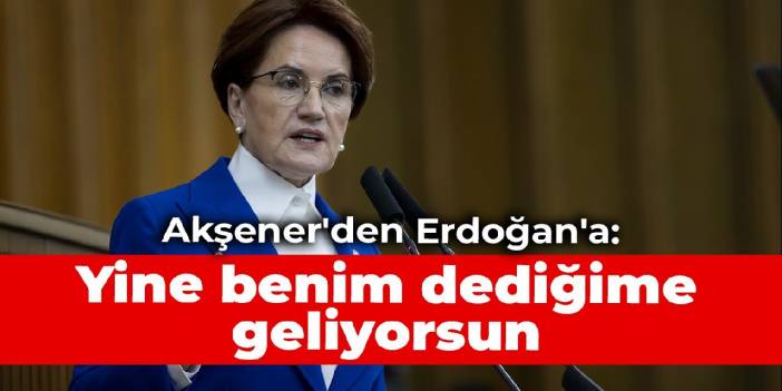 Akşener'den Erdoğan'a: Yine benim dediğime geliyorsun