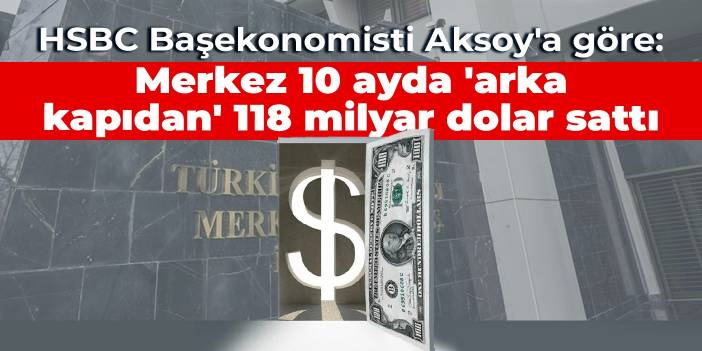 HSBC Başekonomisti Aksoy'a göre: Merkez 10 ayda 'arka kapıdan' 118 milyar dolar sattı