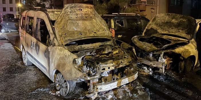 Alevler geceyi aydınlattı: 3 araç kullanılamaz halde