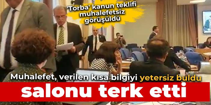 'Torba' kanun teklifi muhalefetsiz görüşüldü