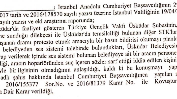 İçişleri Bakanlığı, hilafet çağrısının yapıldığı belediye aracı için soruşturma izni vermedi!