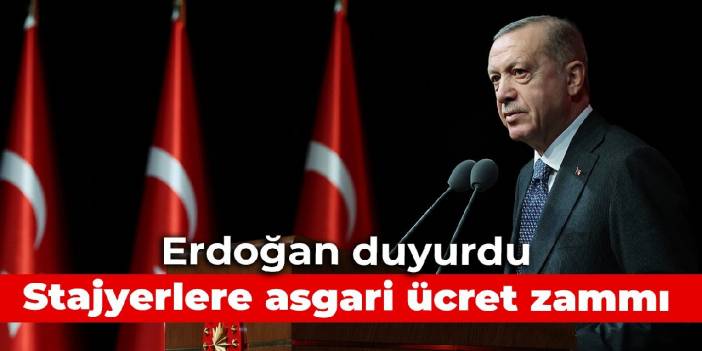 Erdoğan'dan stajyerlere asgari ücret duyurusu