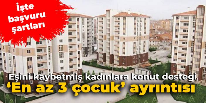 Eşini kaybetmiş kadınlara konut desteği: 'En az 3 çocuk' ayrıntısı