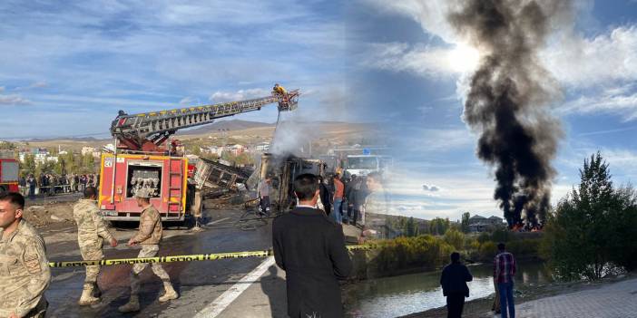 Ağrı’da tanker yolcu otobüsüyle çarpıştı