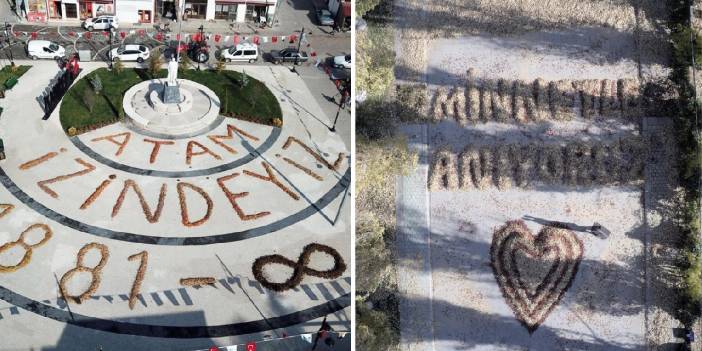 İşçiler Ata'sını ağaçlardan dökülen yapraklarla andı