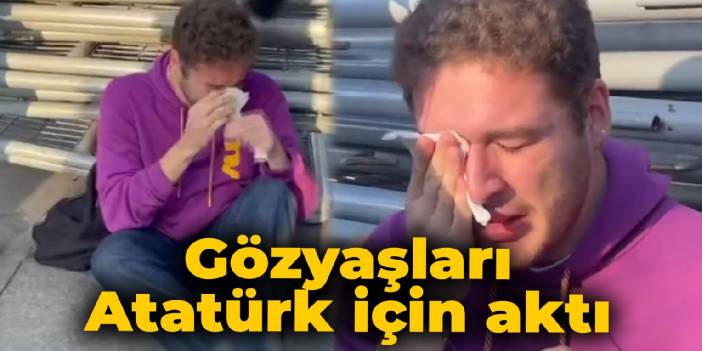 Anma sırasında hüngür hüngür ağladı: Gözyaşları Atatürk için aktı